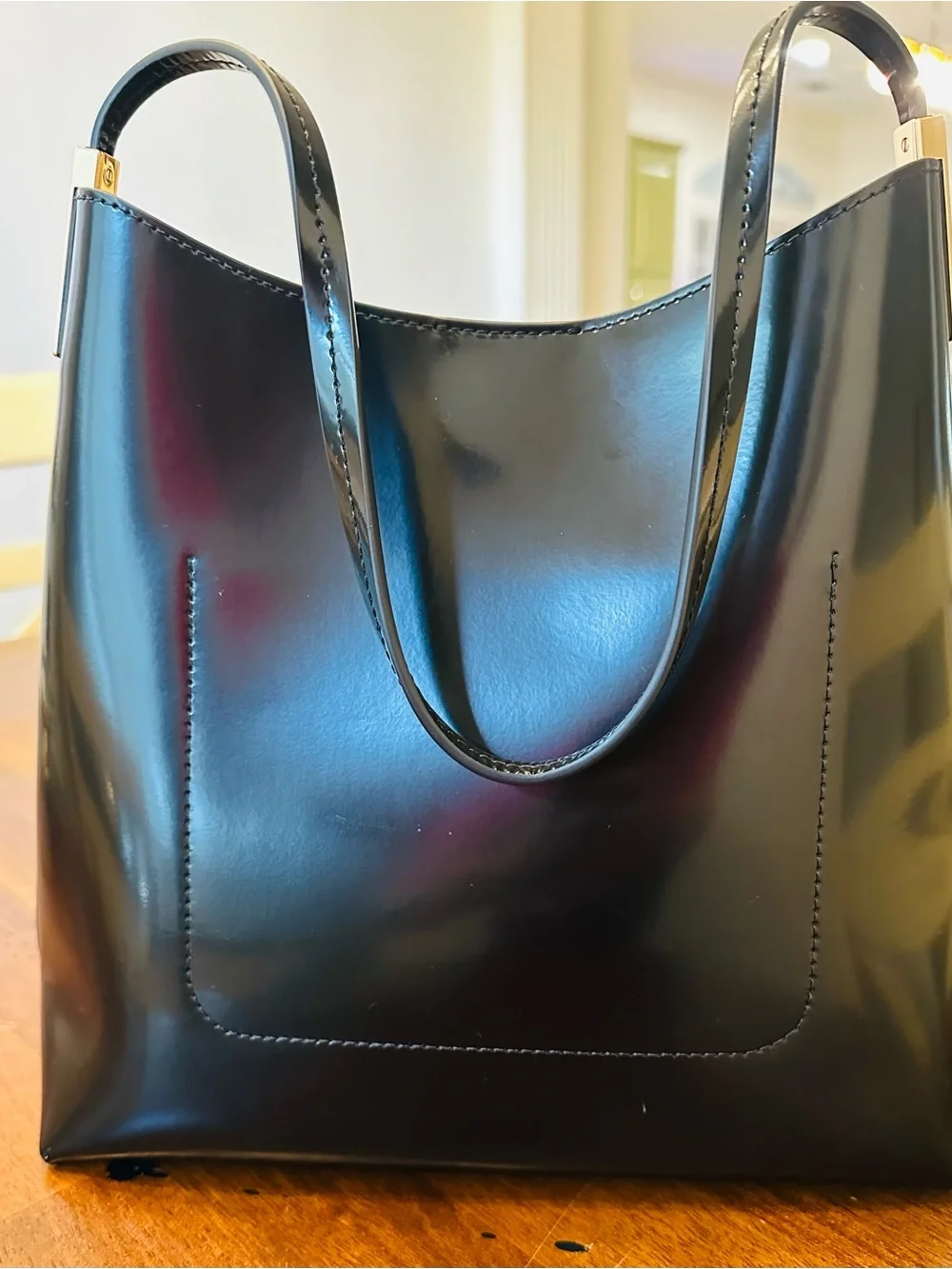 Tory Burch Black Robinson Spazzolato Leather Hobo Bag